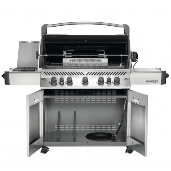 Grill Gazowy Napoleon PRESTIGE 665 INOX z palnikiem do steków i dedykowanym palnikiem do rożna
